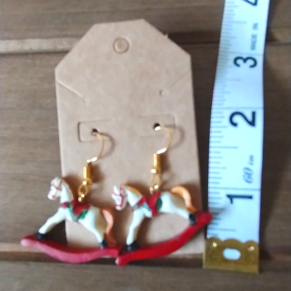 New Christmas Rocking Horse Earrings - Picture 14 of 16